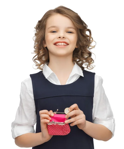 Girl with coin purse — Stock Photo, Image
