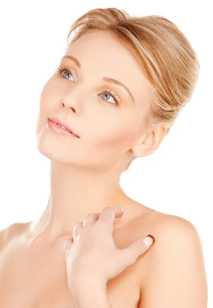 Face and hands of beautiful woman Stock Picture