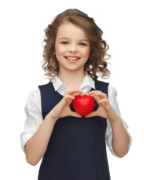 Girl with small heart — Stock Photo, Image