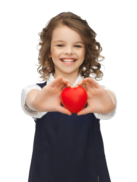 Girl with small heart — Stock Photo, Image