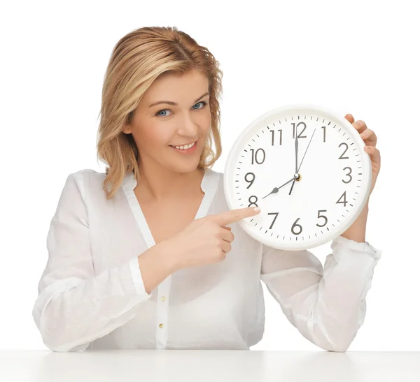 Woman with clock — Stock Photo, Image