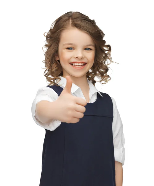 Pre-teen girl showing thumbs up — Stock Photo, Image