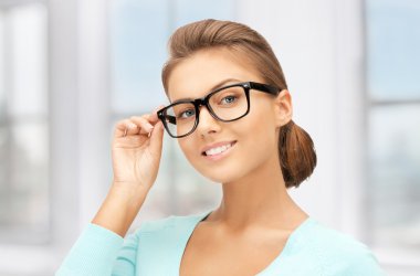 Lovely woman in spectacles clipart