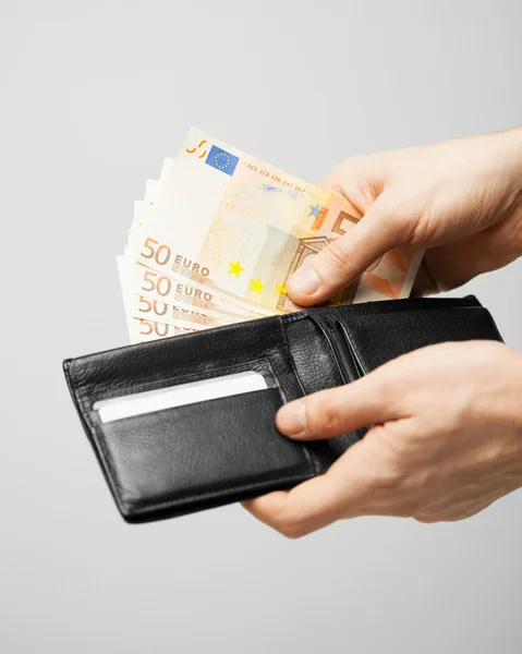 Man in suit with euro cash money — Stock Photo, Image