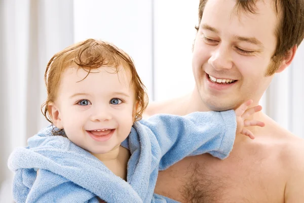 Baby boy in father hands — Stock Photo, Image