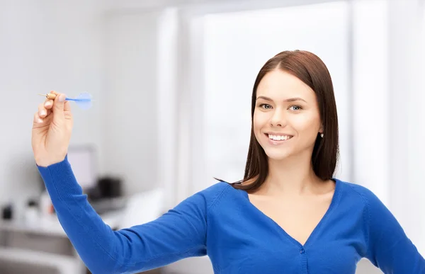 Businesswoman with dart — Stock Photo, Image