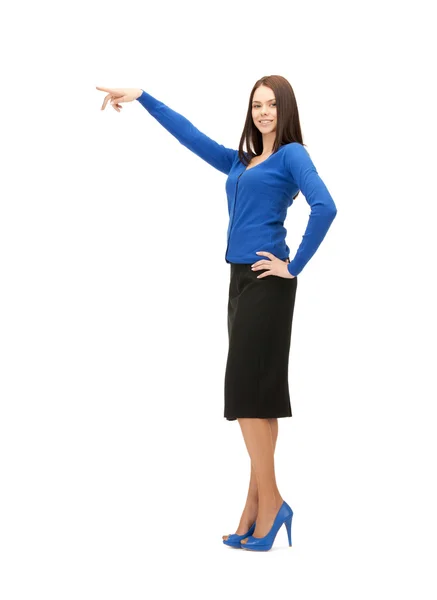 Businesswoman pointing her finger — Stock Photo, Image