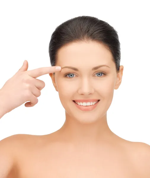 Woman touching her face skin — Stock Photo, Image