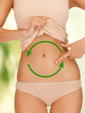Woman showing belly clipart