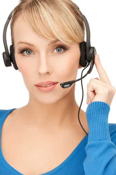 Vänlig kvinnlig hjälptelefon operatör — Stockfoto