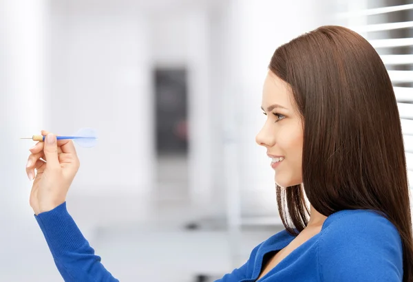 Businesswoman with dart — Stock Photo, Image