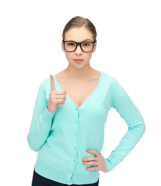 Ragazza mostrando gesto di avvertimento — Foto Stock