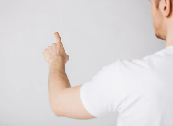 Man hand pointing at something — Stock Photo, Image