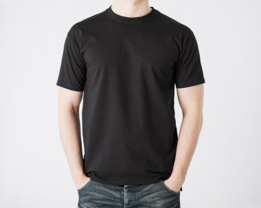 Man in blank t-shirt clipart