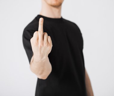 Man showing middle finger clipart
