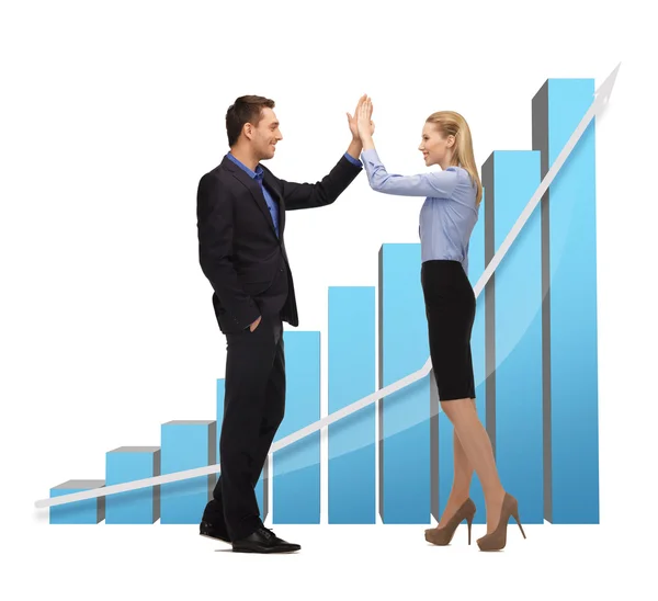 Man and woman giving a high five — Stock Photo, Image