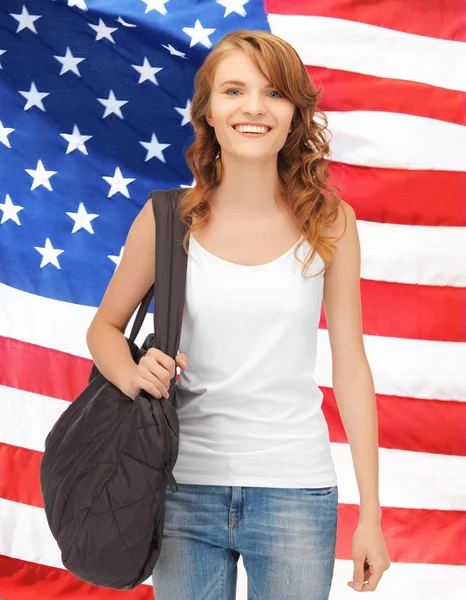 Teenage girl in blank white t-shirt — Stock Photo, Image