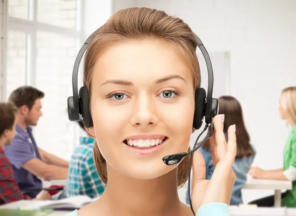 Operador de línea de ayuda con auriculares —  Fotos de Stock