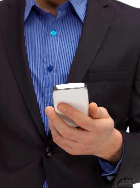 Man hand met smartphone — Stockfoto