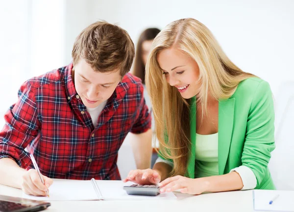 Students doing mathematics at school — Stock Photo, Image