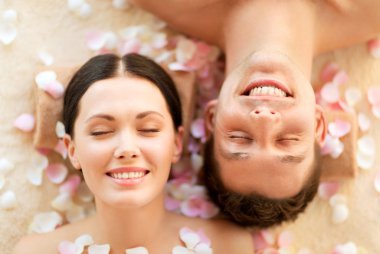 Couple in spa clipart