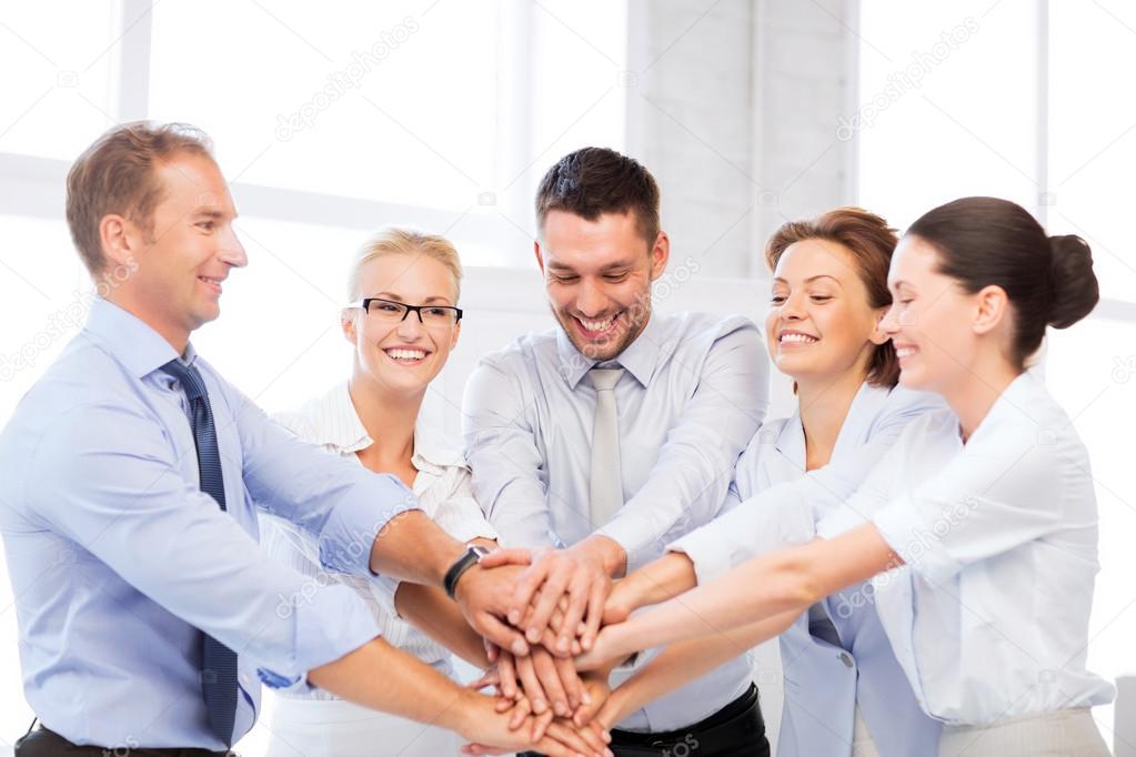 Business team celebrating victory in office Stock Photo by ©Syda ... Office Team Celebration