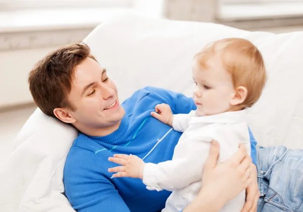 Happy father with adorable baby — Stock Photo, Image