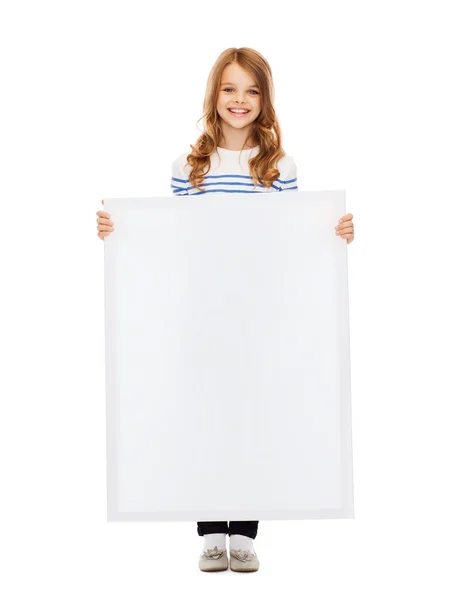 Little girl with blank white board — Stock Photo, Image