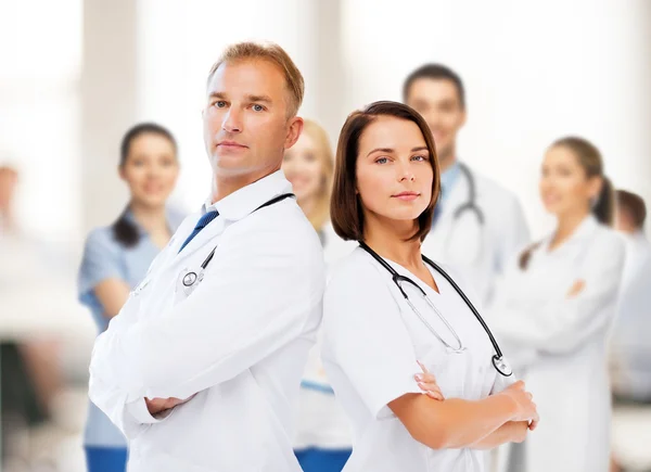 Two doctors with stethoscopes — Stock Photo, Image