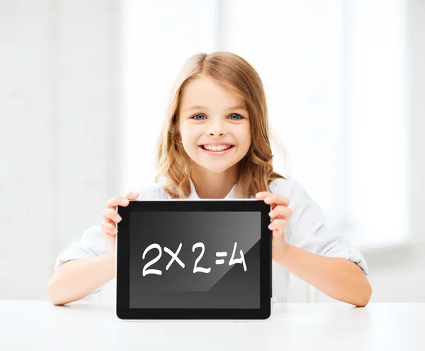 Girl with tablet pc at school — Stock Photo, Image