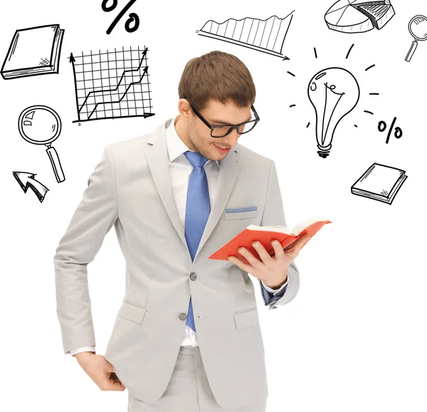 Happy man with book — Stock Photo, Image