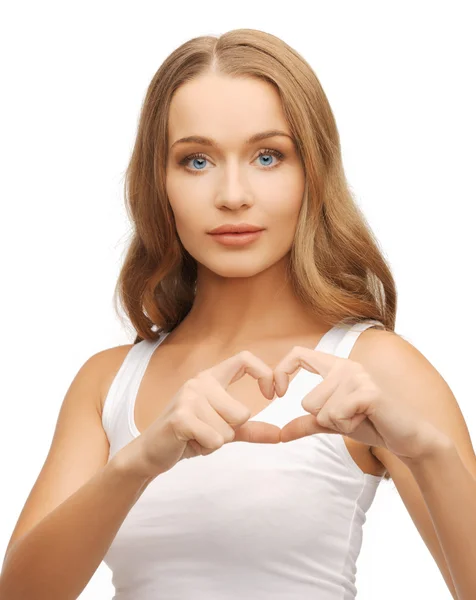 Vrouw weergegeven: hart vorm — Stockfoto