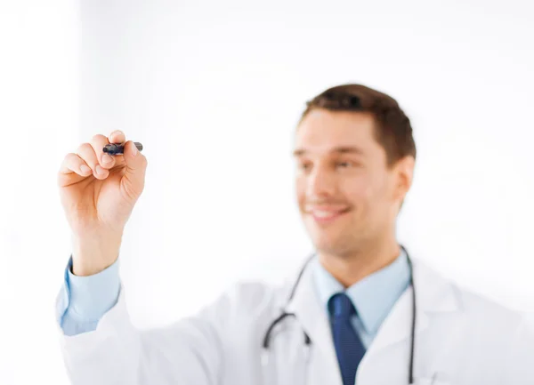 Doctor writing something in the air — Stock Photo, Image