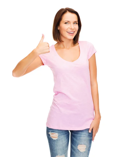 Woman showing thumbs up — Stock Photo, Image