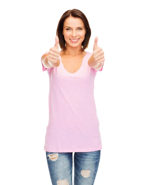 Woman showing thumbs up — Stock Photo, Image