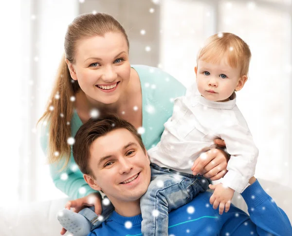 Happy parents playing with adorable baby — Stock Photo, Image