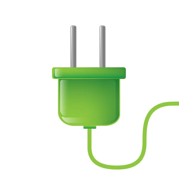 Ilustração plugue elétrico verde — Fotografia de Stock