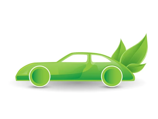 Πράσινο οικολογικό ηλεκτρικό αυτοκίνητο εικονογράφηση — Φωτογραφία Αρχείου