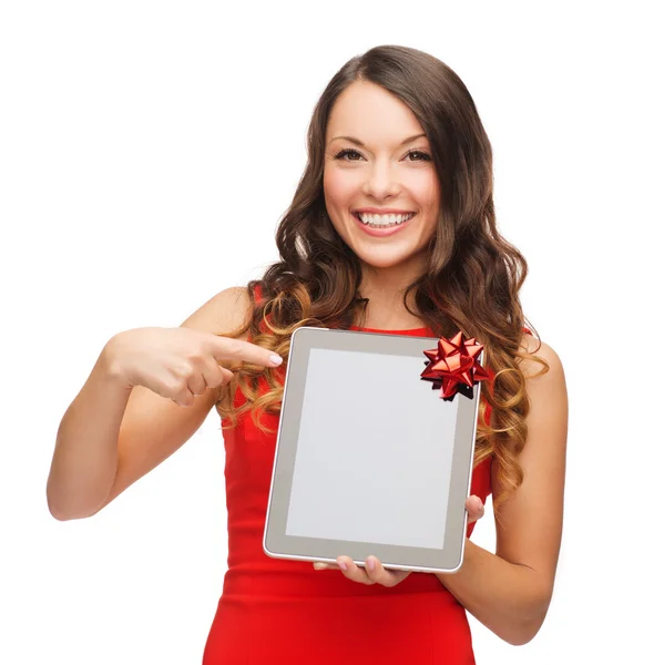 Mulher com tablet pc — Fotografia de Stock