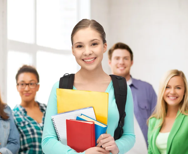 Student with books and schoolbag — Stock Photo, Image