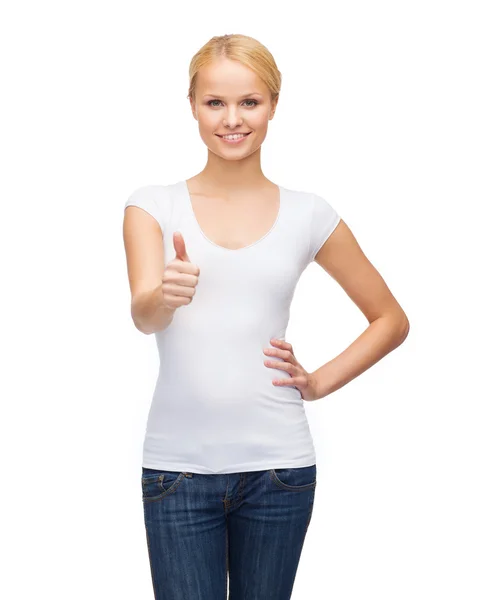 Woman showing thumbs up — Stock Photo, Image