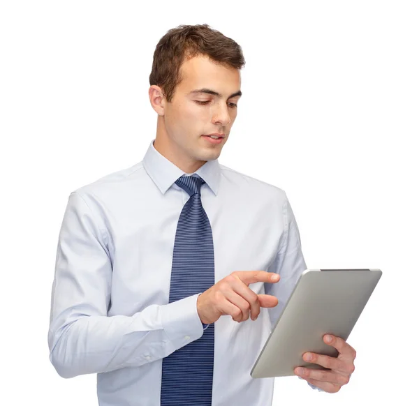 Buisnessman met tablet pc — Stockfoto