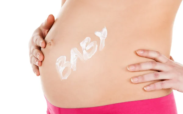 Pancia di una donna incinta — Foto Stock