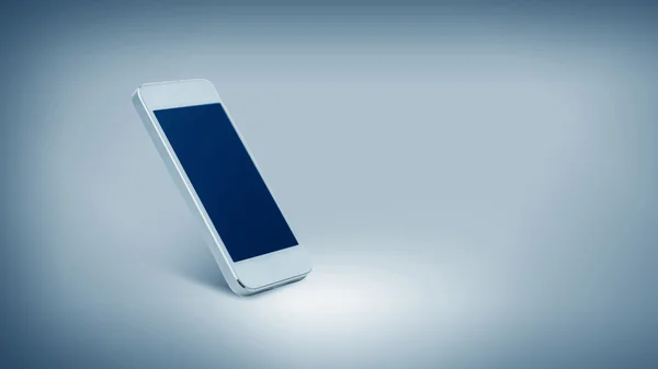 Smartphone bianco con schermo bianco nero — Foto Stock