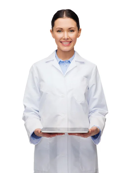 Female doctor without stethoscope and tablet pc — Stock Photo, Image