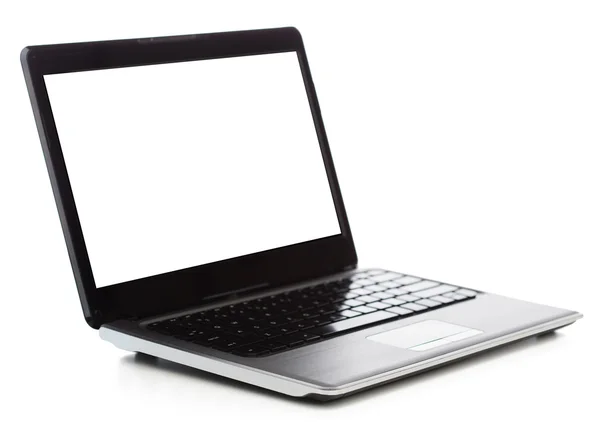 Computador portátil com tela preta em branco — Fotografia de Stock