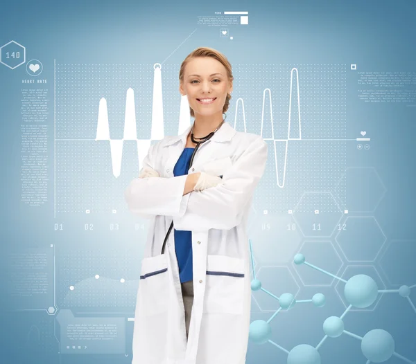 Smiling female doctor with stethoscope — Stock Photo, Image