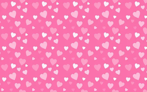 Papel de parede rosa com corações brancos — Fotografia de Stock