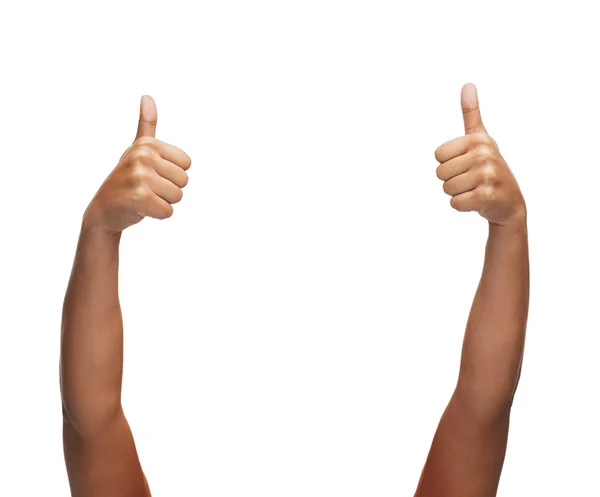 Woman hands showing thumbs up — Stock Photo, Image