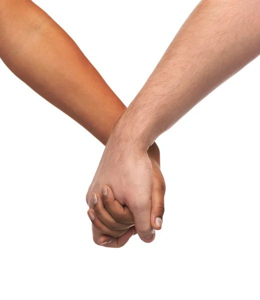 Woman and man holding hands — Stock Photo, Image